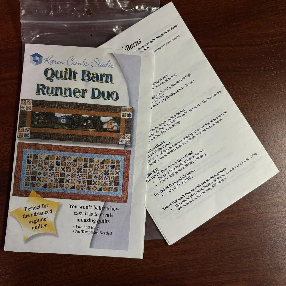 Quilt Barn Runner Duo Pattern by Karen Combs Studio